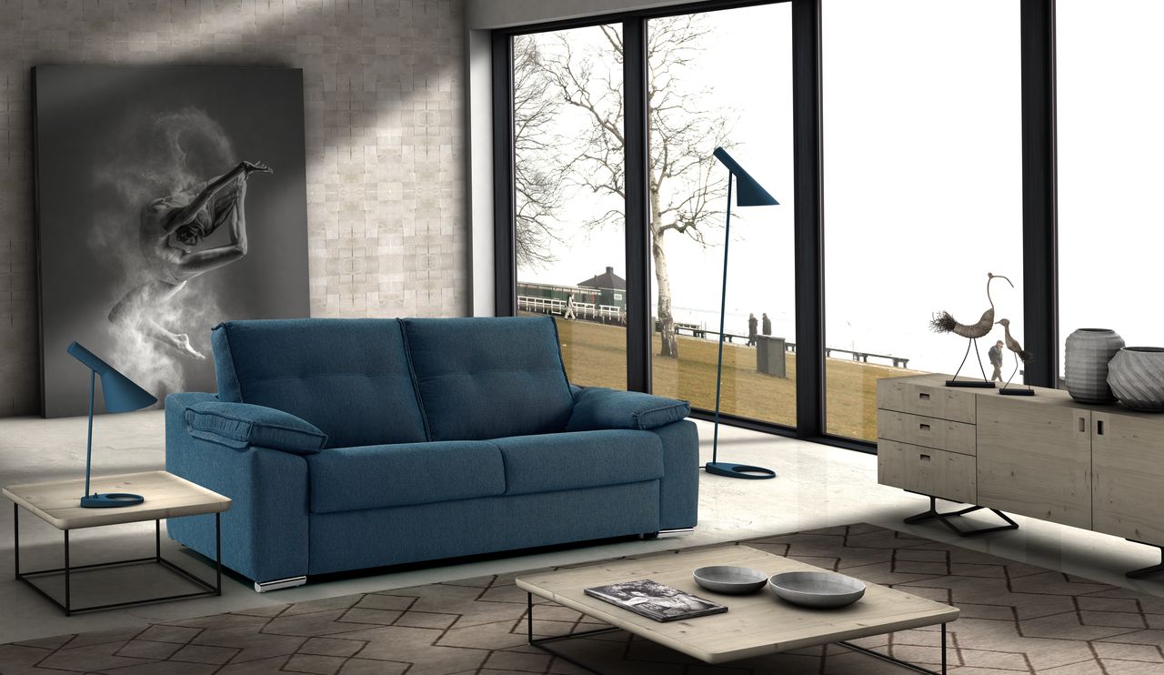 23 Este modelo de sofá cama con almohadas desenfundables te sorprenderá por su versatilidad, sencillez y firmeza. 204 x 98 x 97 cm. Cama de 140 x 190 cm. Diversidad de telas y colores.