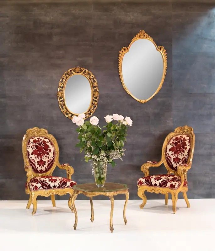 espejos y sillas rococo muebles estilo rococó
