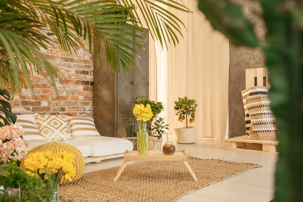 habitacion decorada con plantas decoracion sostenible con plantas