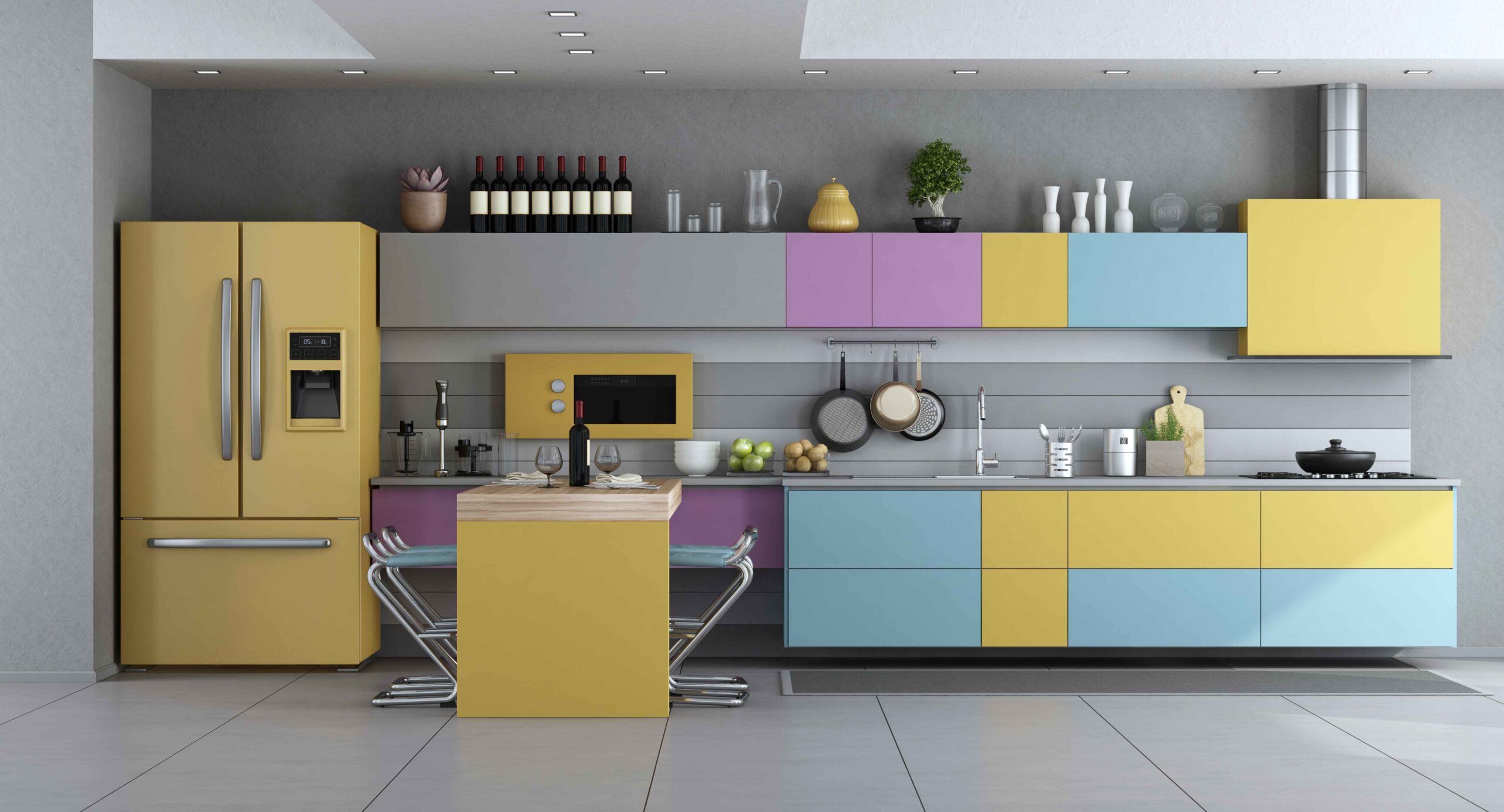 modern kitchen in pastel colors K5BSD7L 1 scaled