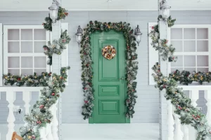cómo decorar puertas para navidad