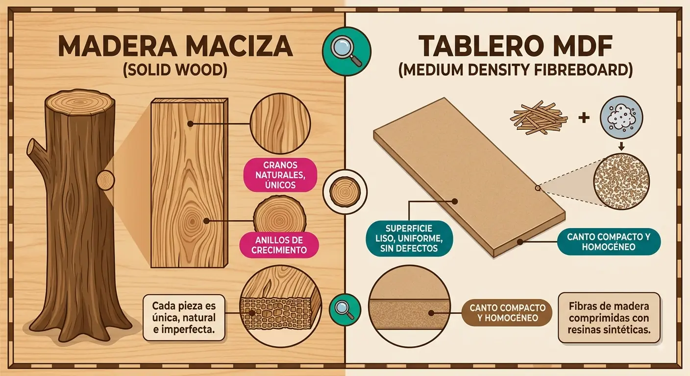 tablero mdf o madera maciza tablero MDF o madera maciza